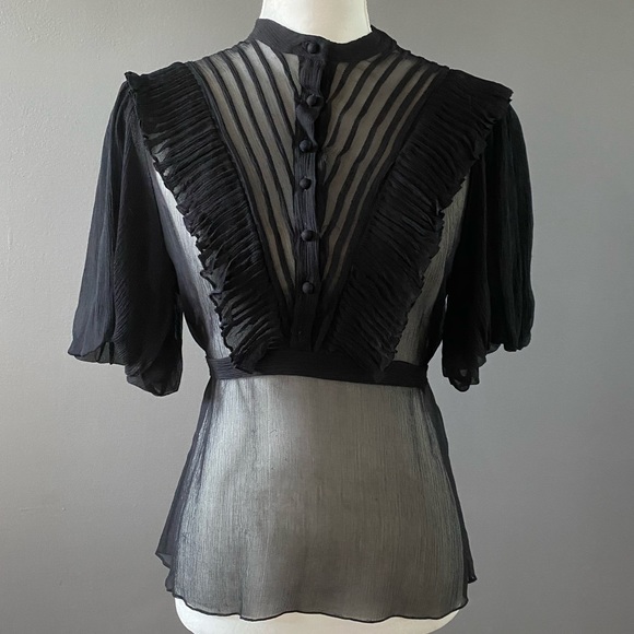 BCBGMaxAzria Tops - BCBG Maxazria black share blouse